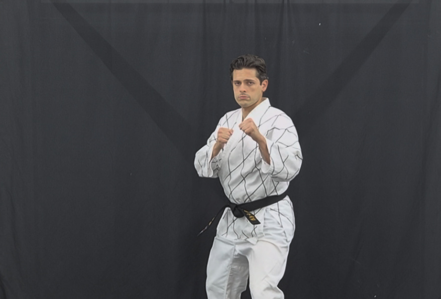 Jang Mu Won Hapkido instructor in fighting guard stance