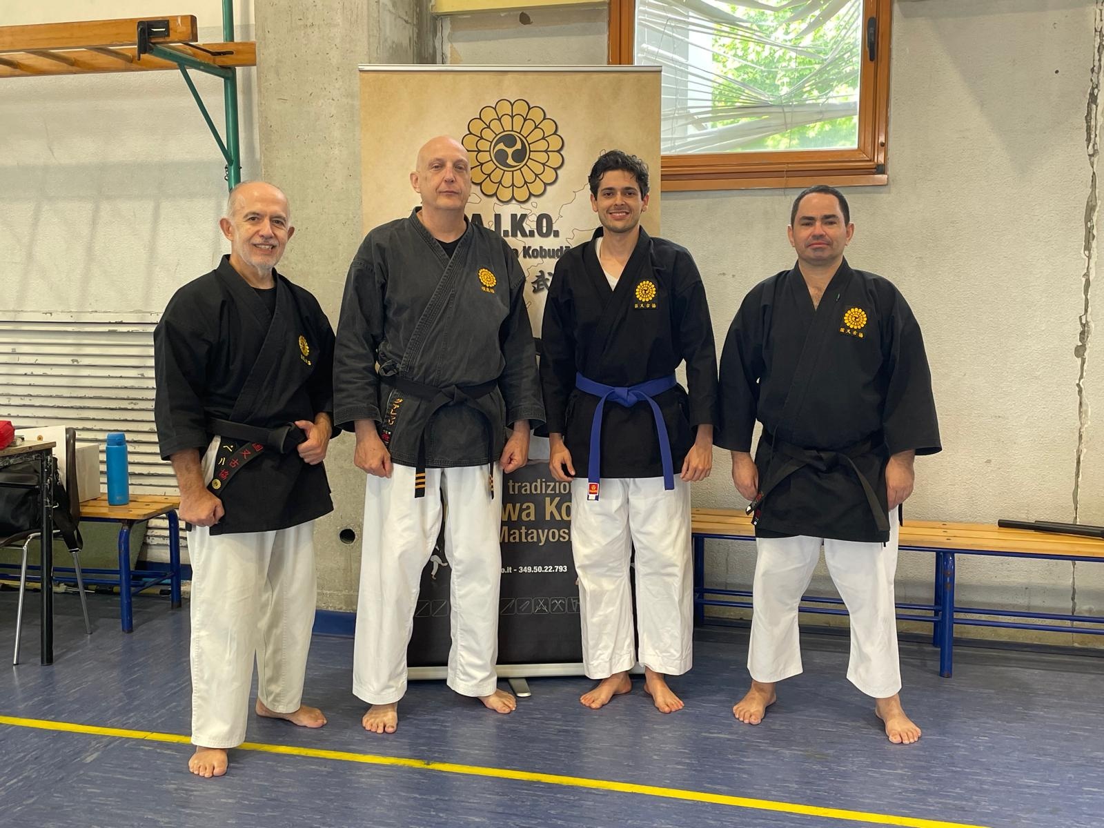 Group photo with Matayoshi Kobudo masters at A.I.K.O. seminar