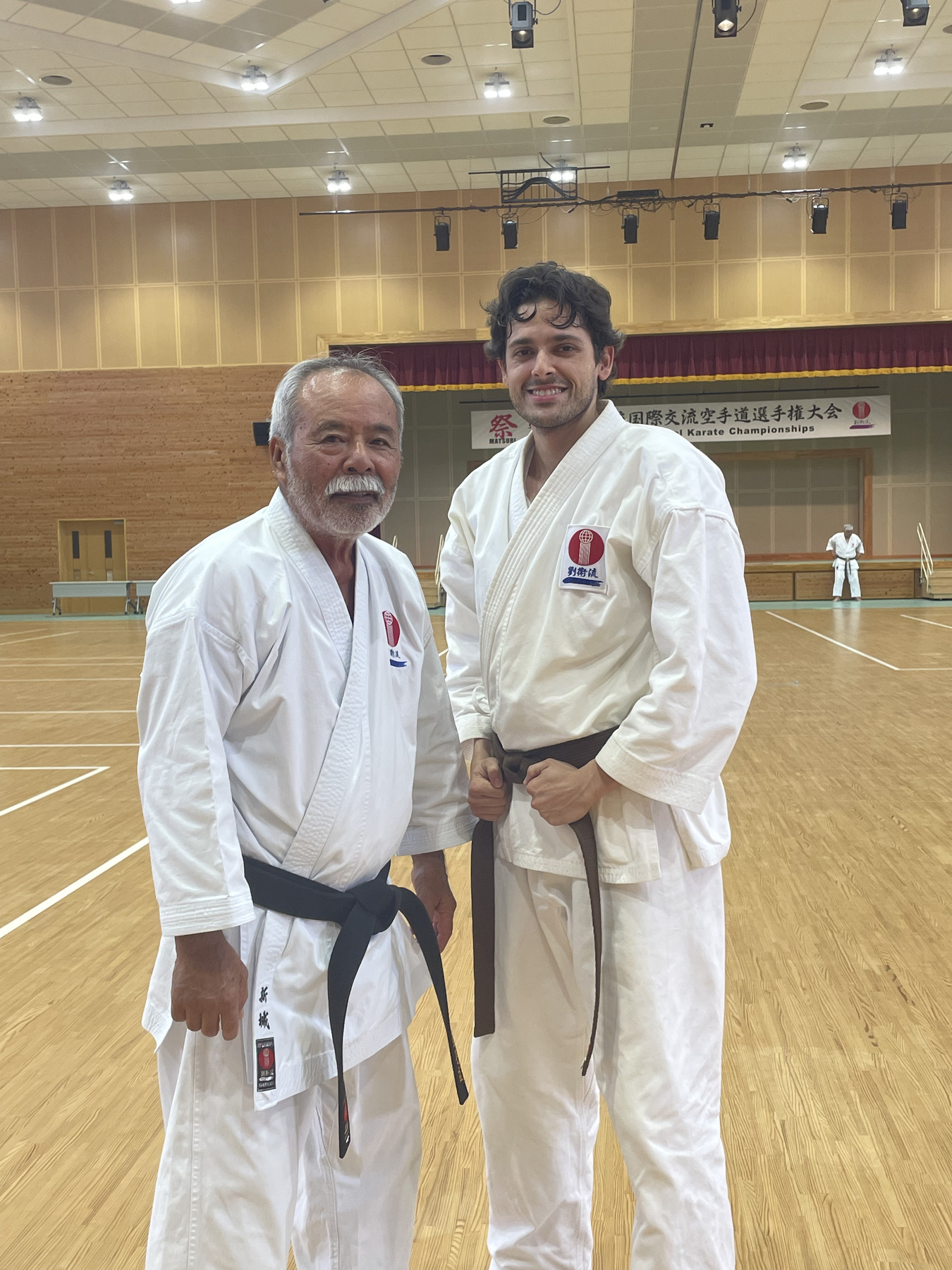 Instructor with senior Ryuei-Ryu master in Okinawa