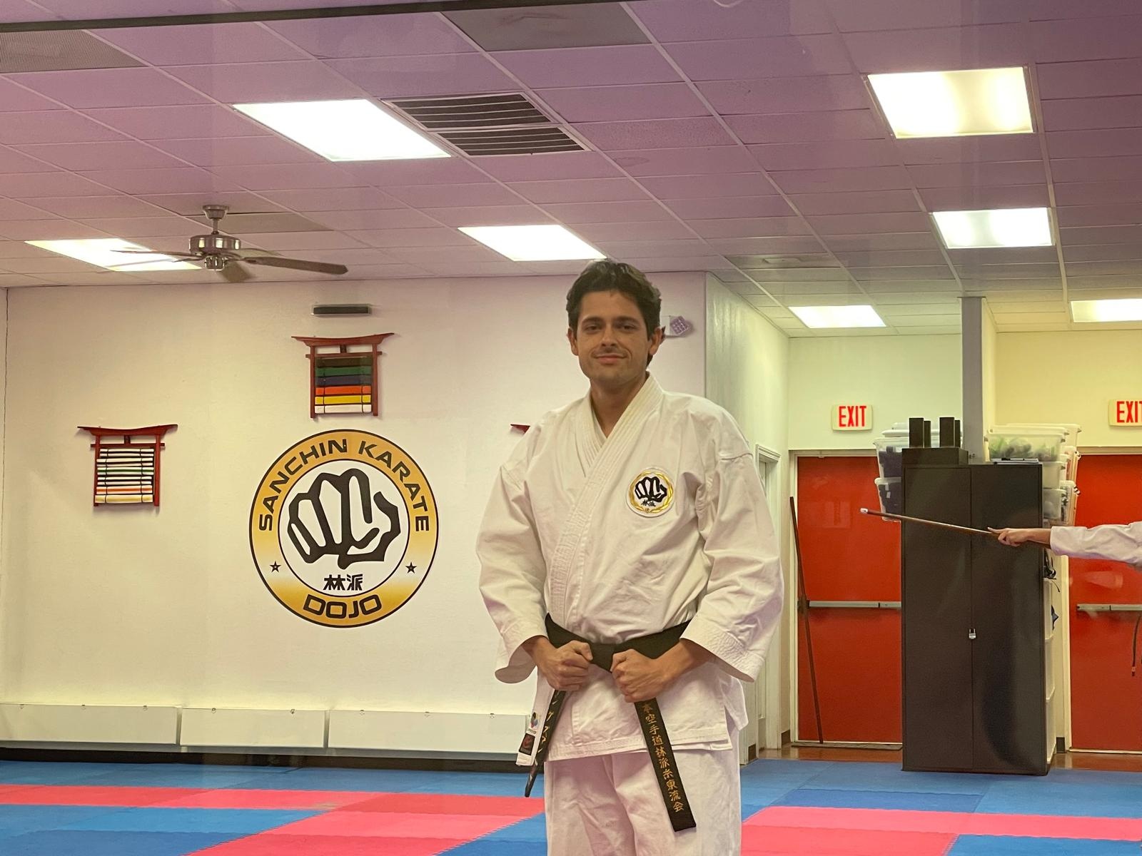 Instructor in Hayashi-Ha Shito-Ryu karate-gi at Sanchin Karate Dojo