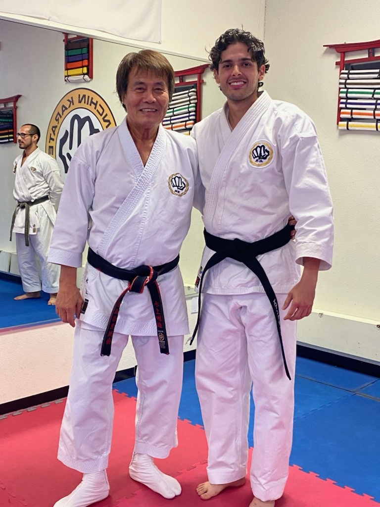 Instructor with senior Hayashi-Ha Shito-Ryu master