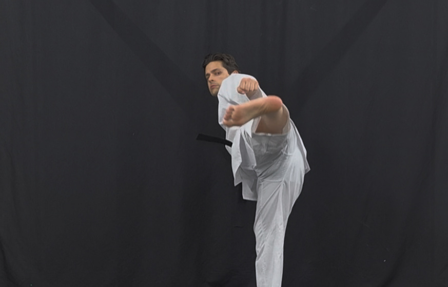 WT Taekwon-Do instructor performing a high side kick